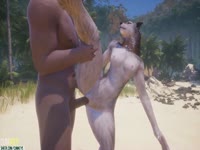 Female furry wolf got banged by beastiality man's hard fat cock